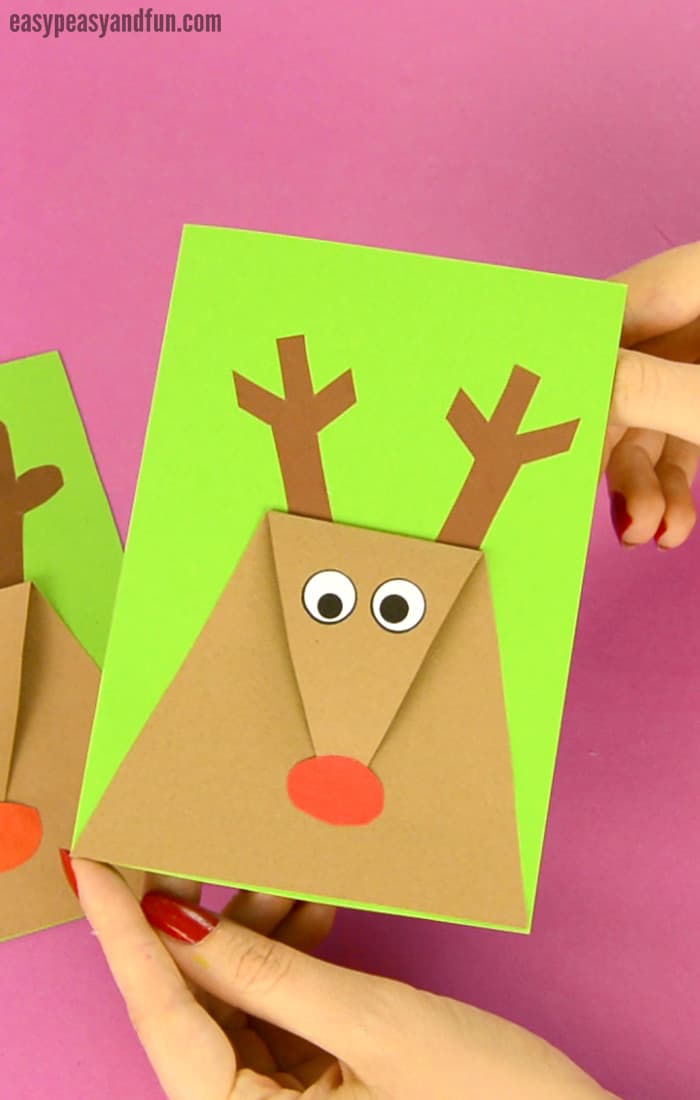 Reindeer Christmas card crafts for kids