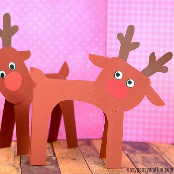 very easy reindeer paper craft for kids