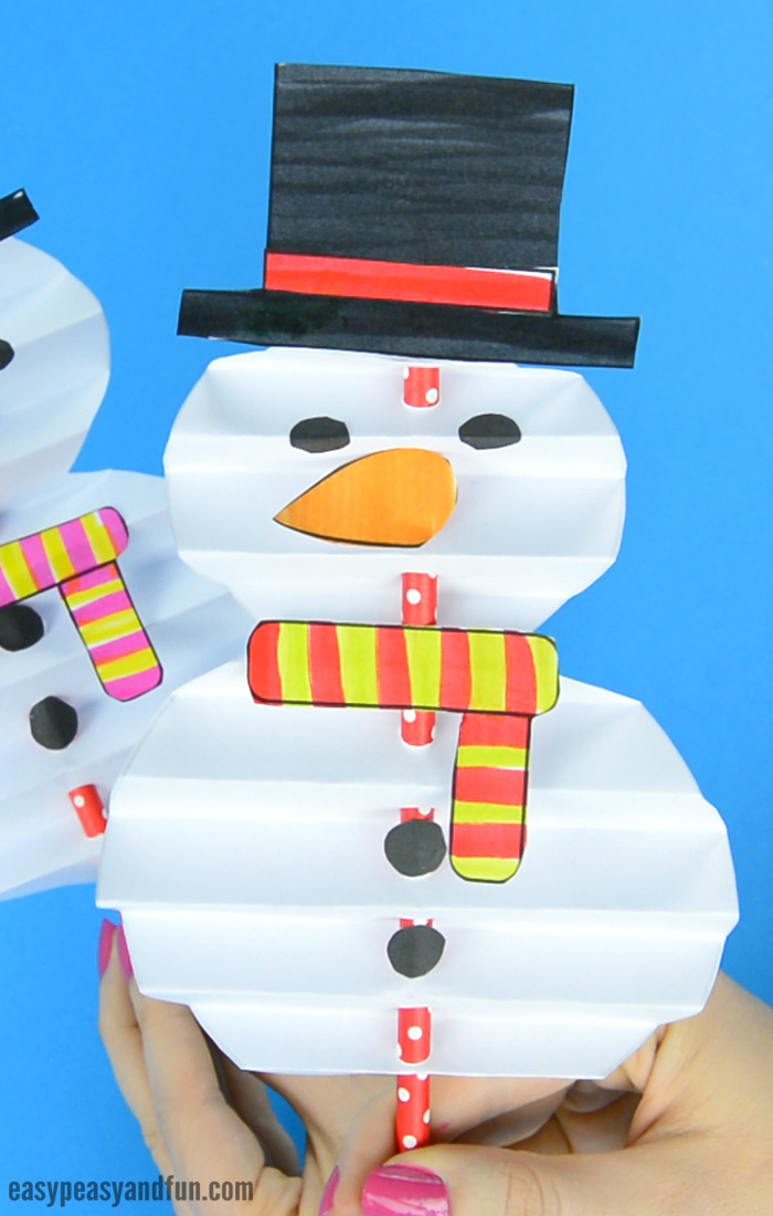 accordion paper snowman