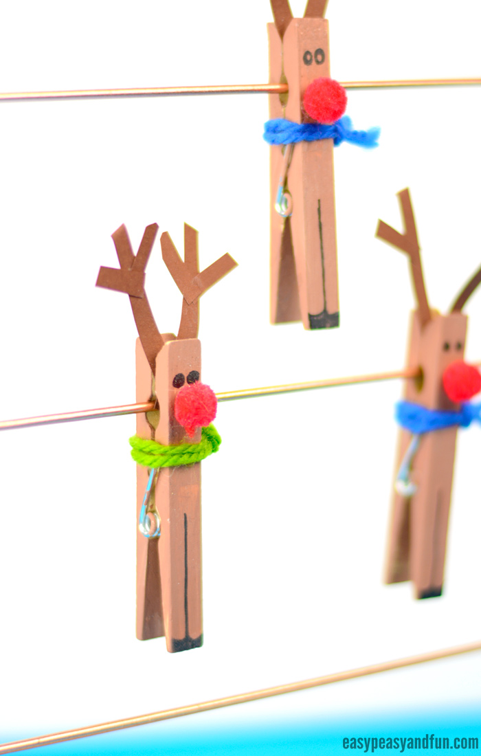 Clothespin reindeer crafts for kids