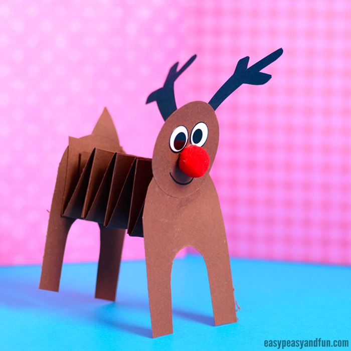 Cute Accordion Paper Reindeer Craft