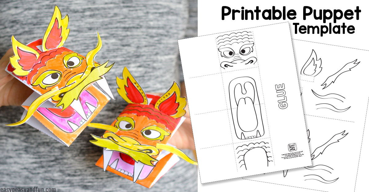 Printable Chinese Dragon Puppet Easy Peasy And Fun