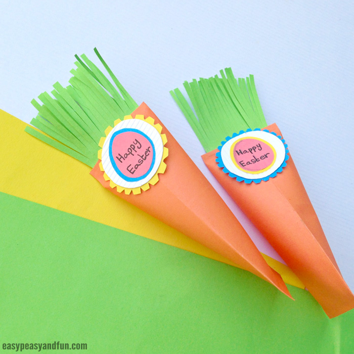 Easter Carrot Gift Box Craft with Printable Template
