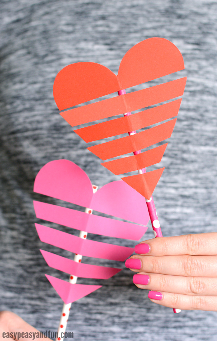 Heart On a Paper Straw Craft