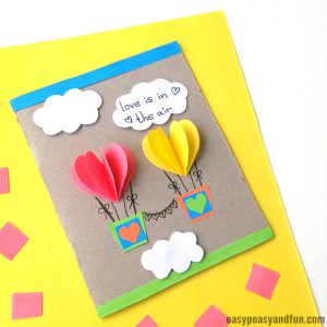 Paper Heart Air Balloons Card