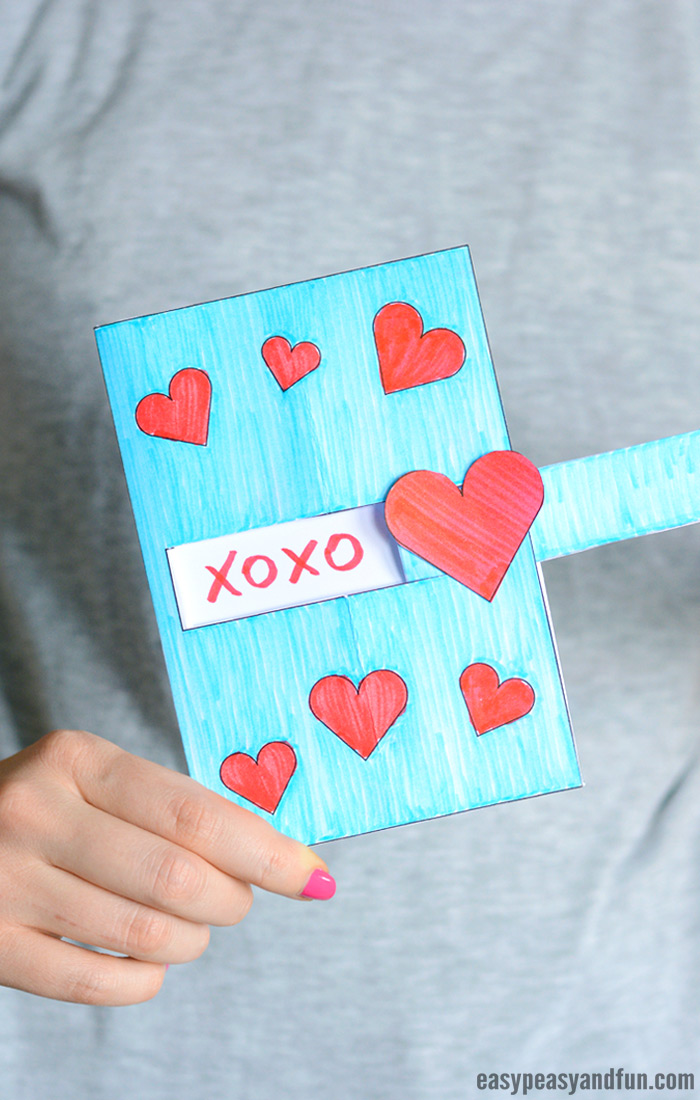 Hidden message valentine card paper crafts for kids