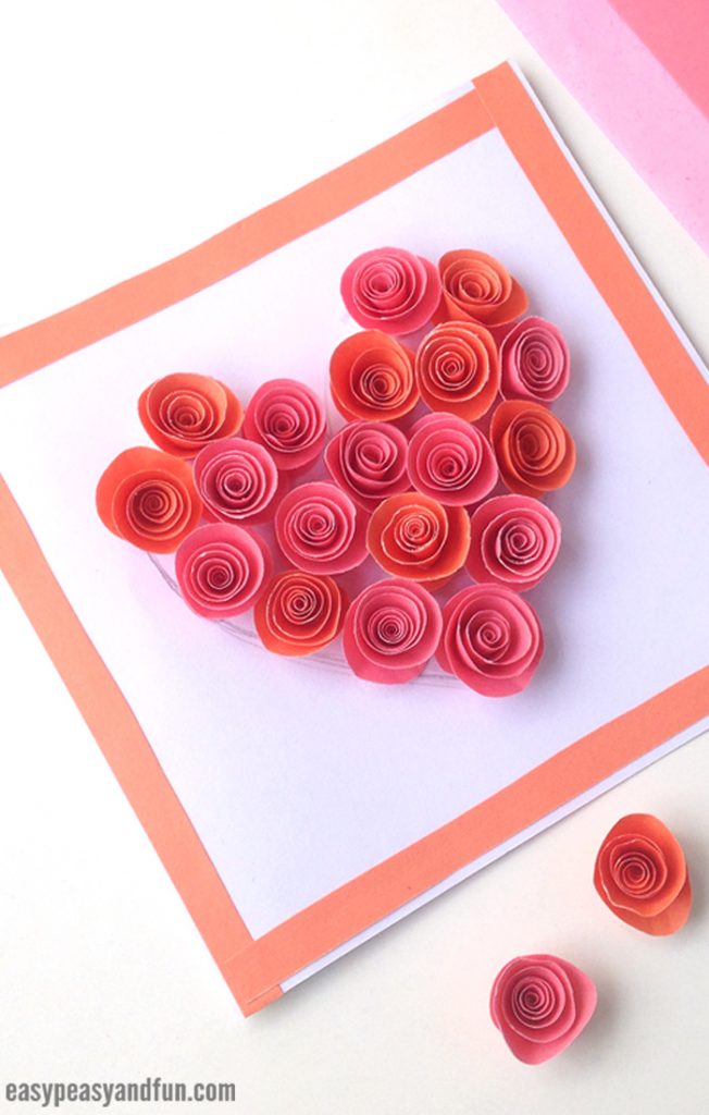 Rose filled heart card easy peasy and fun