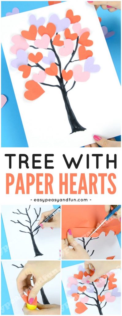 Tree With Paper Hearts Art - Easy Peasy and Fun