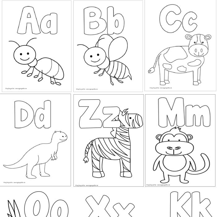 Alphabetical coloring pages