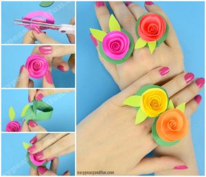 Beautiful Flower Paper Rings