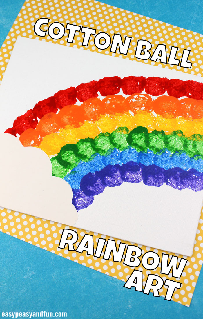 Cotton Ball Rainbow Art for Kids to Make