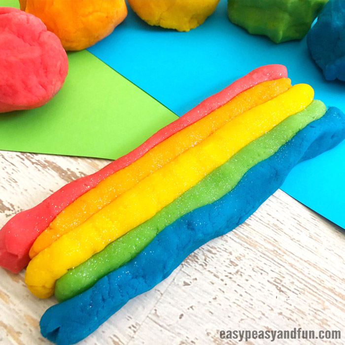 Homemade Rainbow Playdough Recipe