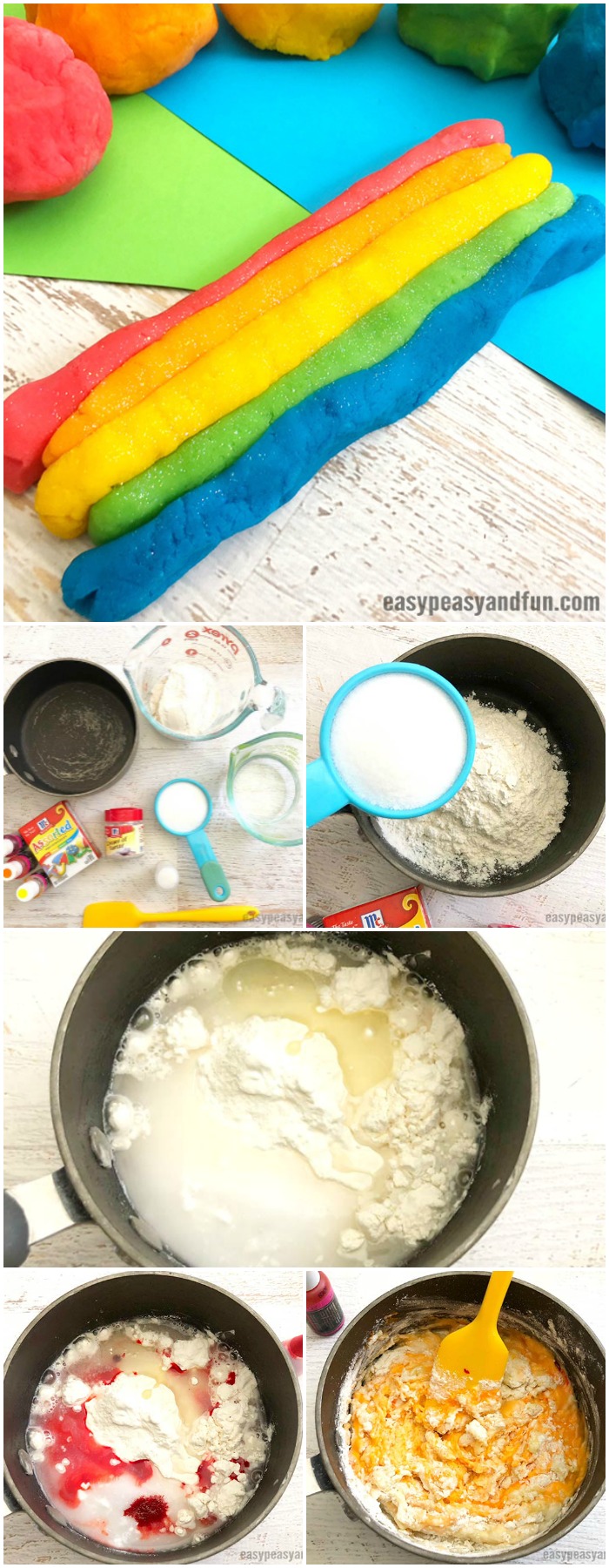 Rainbow Playdough Modeling Dough How To Make A Recipe #homemadeplaydough #PlaydoughRecipe #playdough