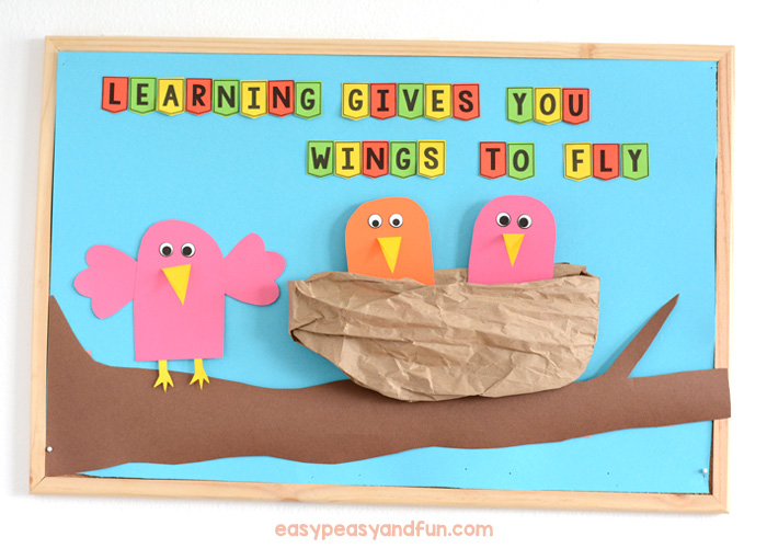 Learning gives you wings to fly the bulletin board idea
