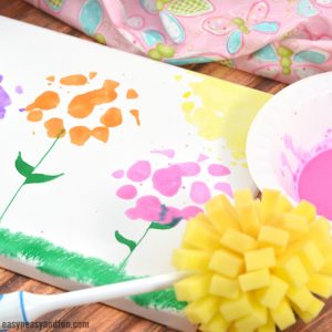 Spring Flowers Sponge Painting Art