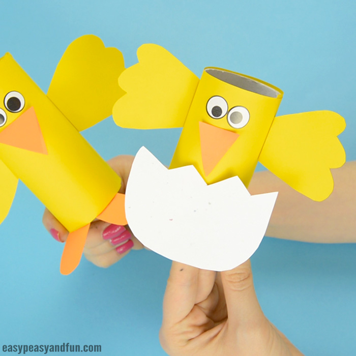 Chick Paper Roll Crafts for Kids