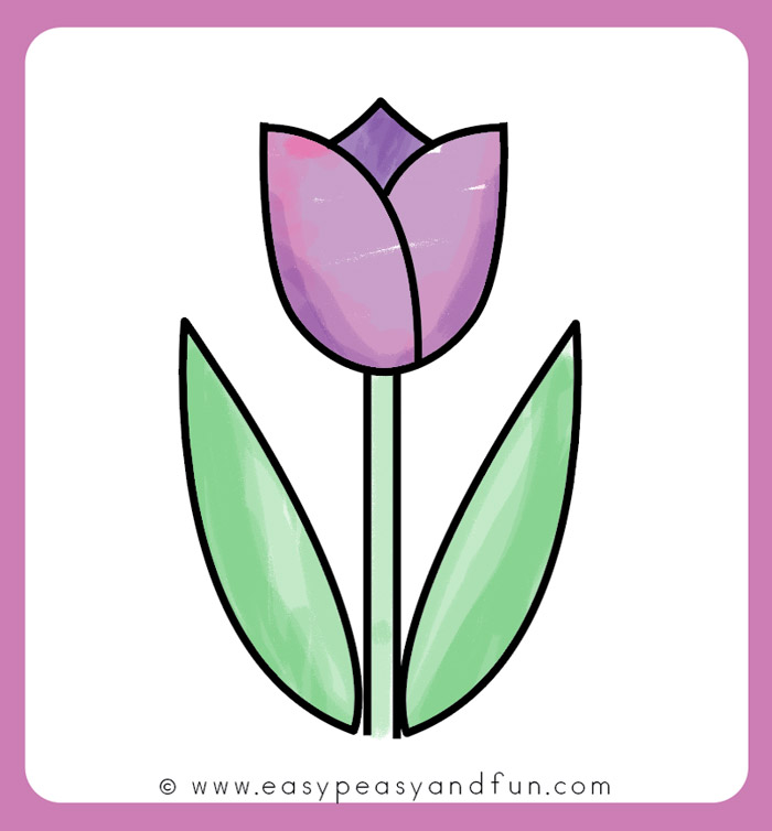 Featured image of post Tulip Simple Flower Drawing Colour