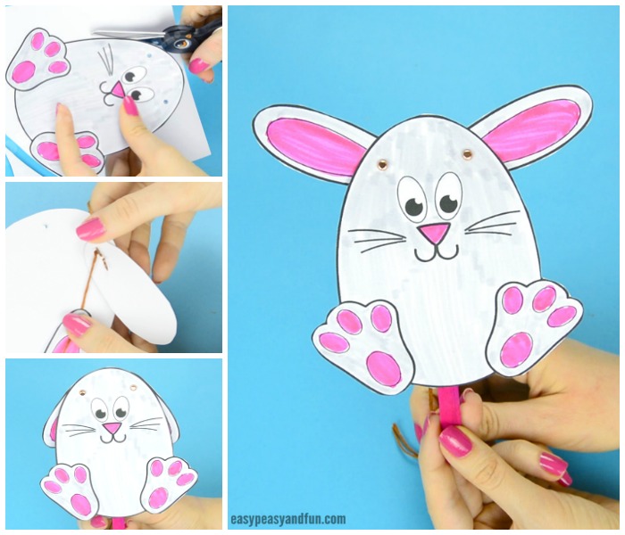 Cute Easter Bunny Puppet Craft