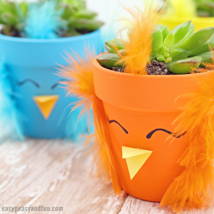 DIY Easter Chick Planter Craft Idea for Kids