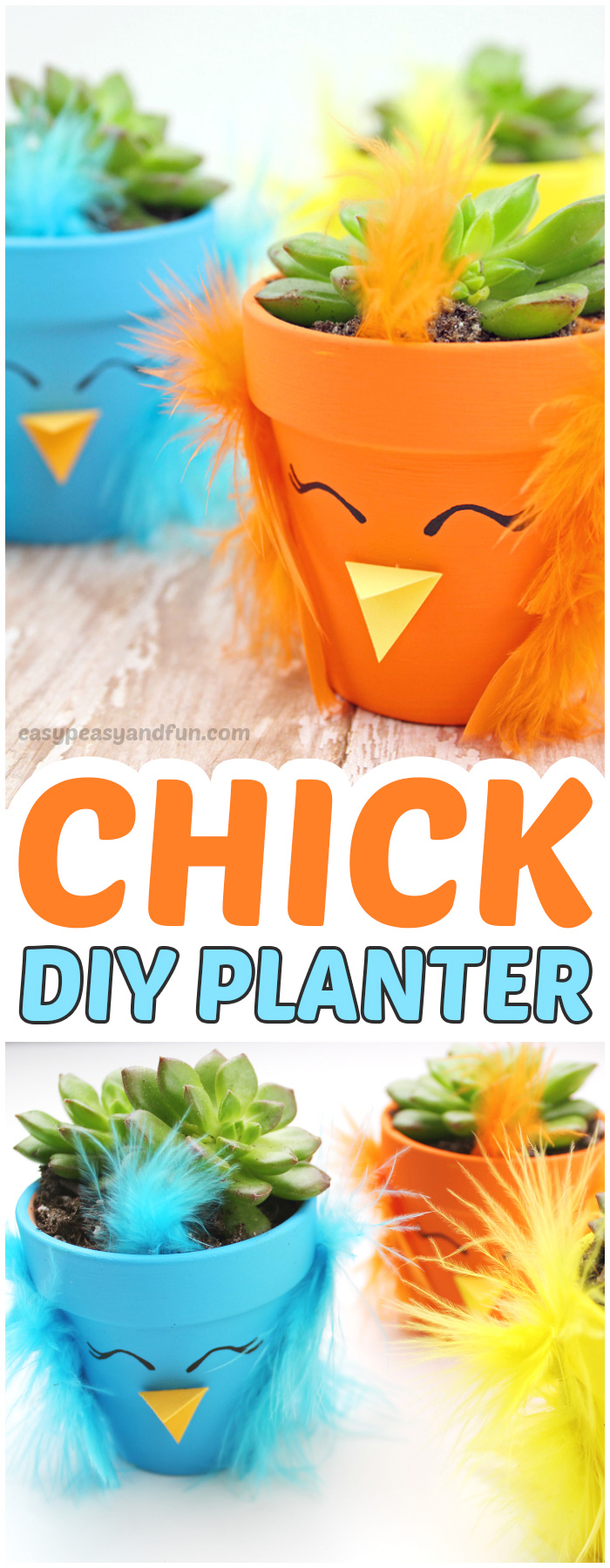 DIY Easter Chick Growers.  A very fun Easter craft activity for kids to make.  #craftsforkids #Eastercrafts #activitiesforkids