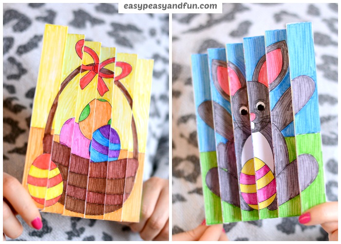 Easter Agamograph template made by kids