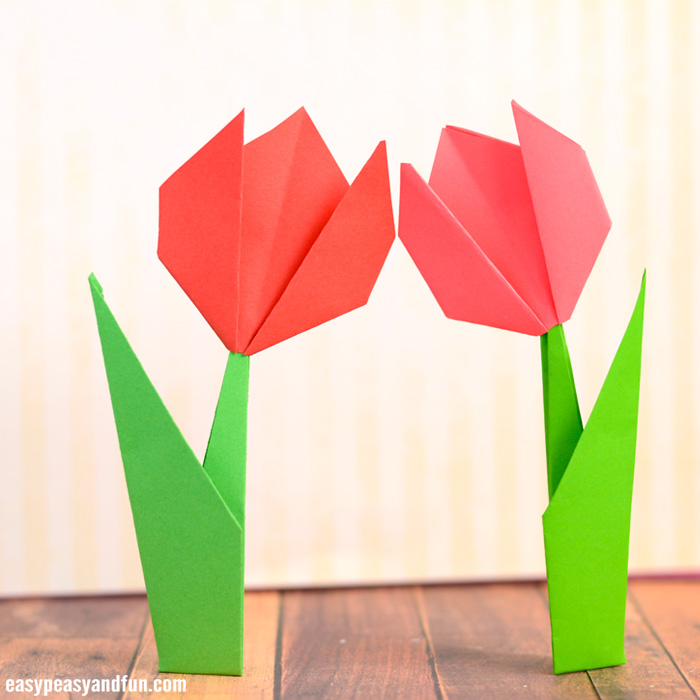 Origami tulip tutorial.
