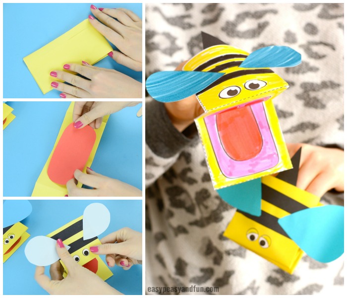 Printable Bee Puppet Paper Craft