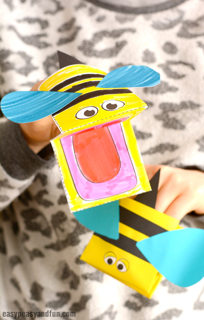 Printable Bee Puppet Paper Craft