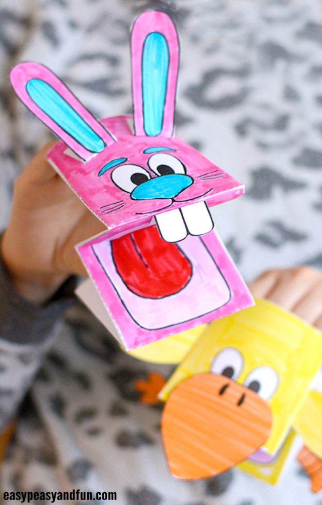 Printable Bunny and Chick Puppets Easy Peasy and Fun