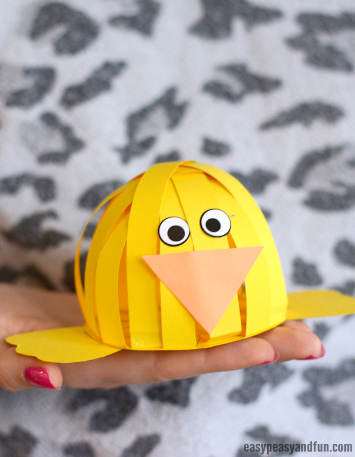 Easter Chick Construction Paper Craft for Kids