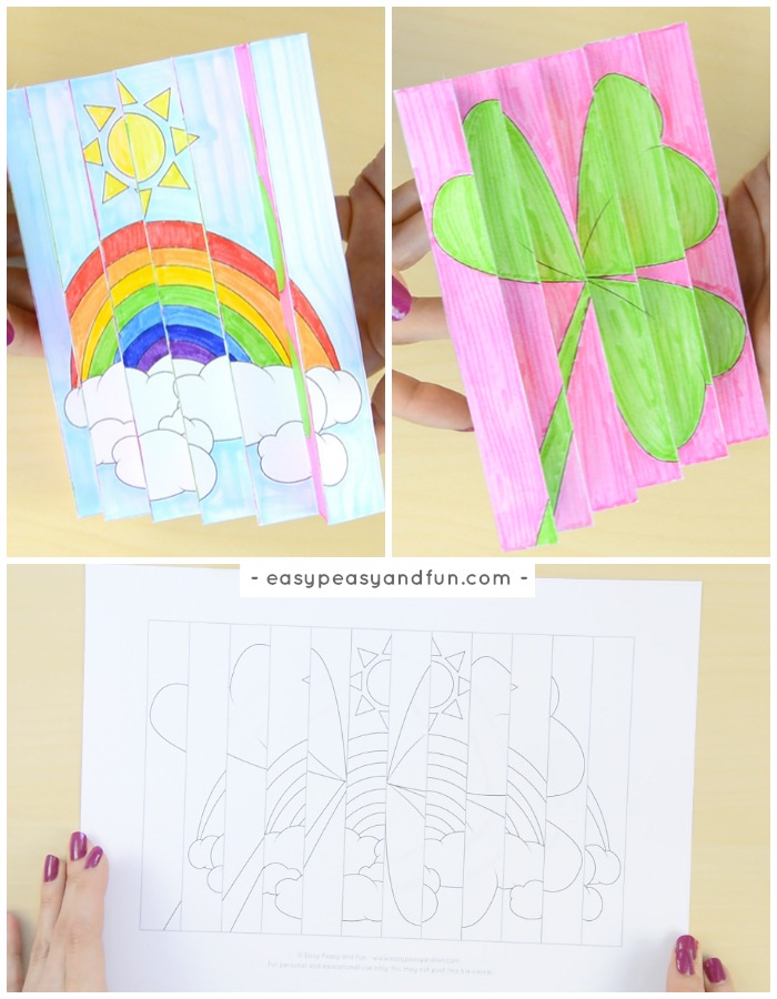 Printable craft for kids with St Patrick's Day Agamograph motif
