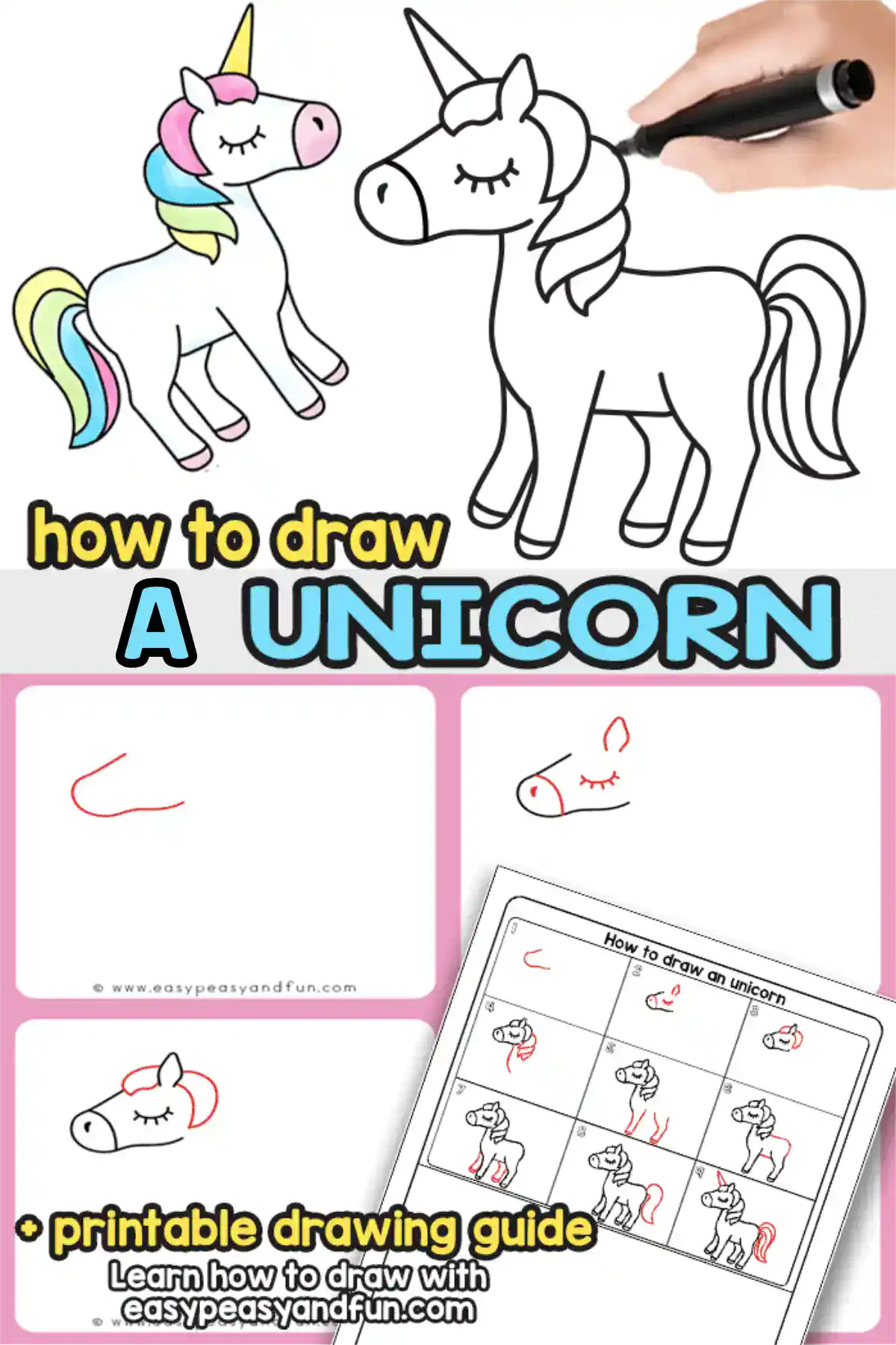 Simpla How to Draw a Unicorn guide