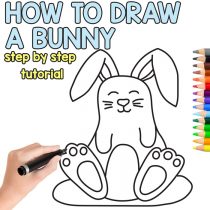 How to draw a rabbit (cute) - step by step