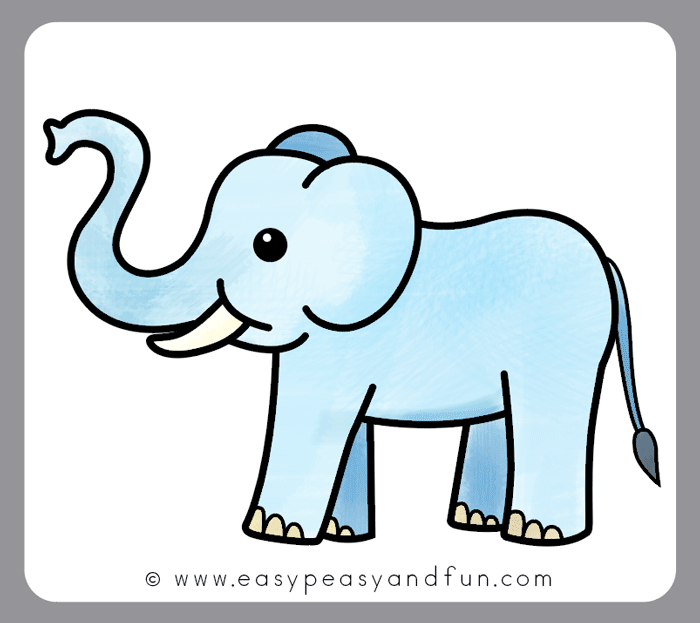 Color your elephant drawing
