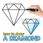Diamond Directed Drawing Tutorial (with printable)