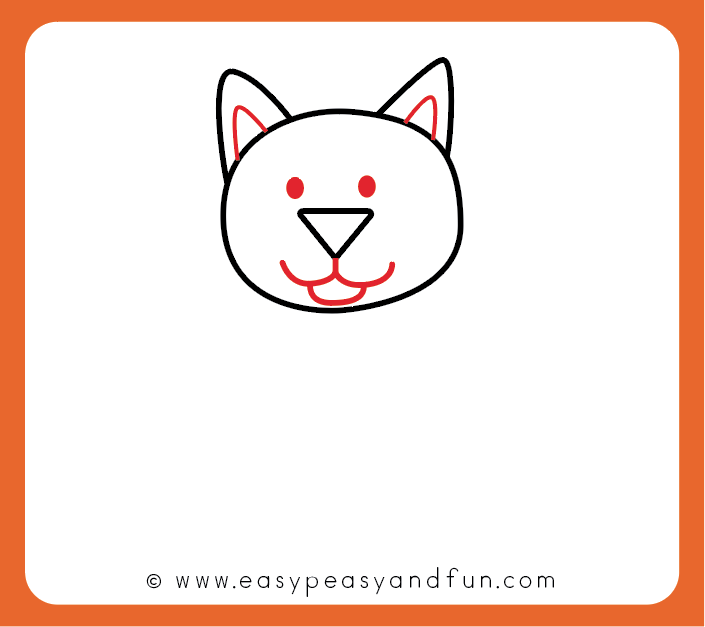 Cute cat head. Ink black and white drawing Stock Photo - Alamy