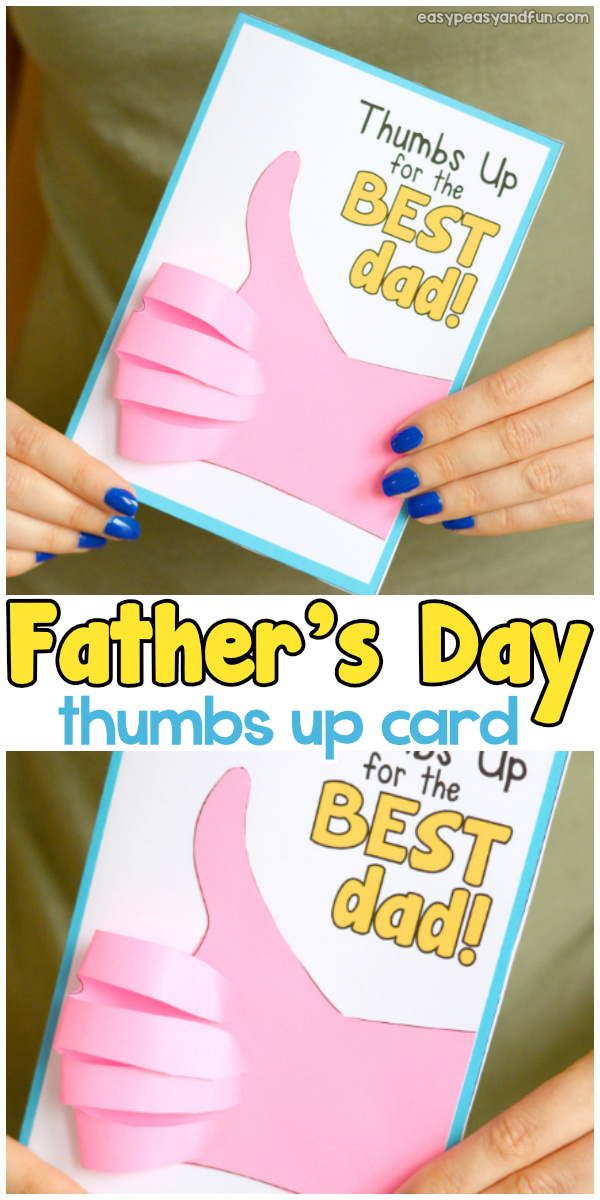 Father's Day thumbs up card idea made by kids