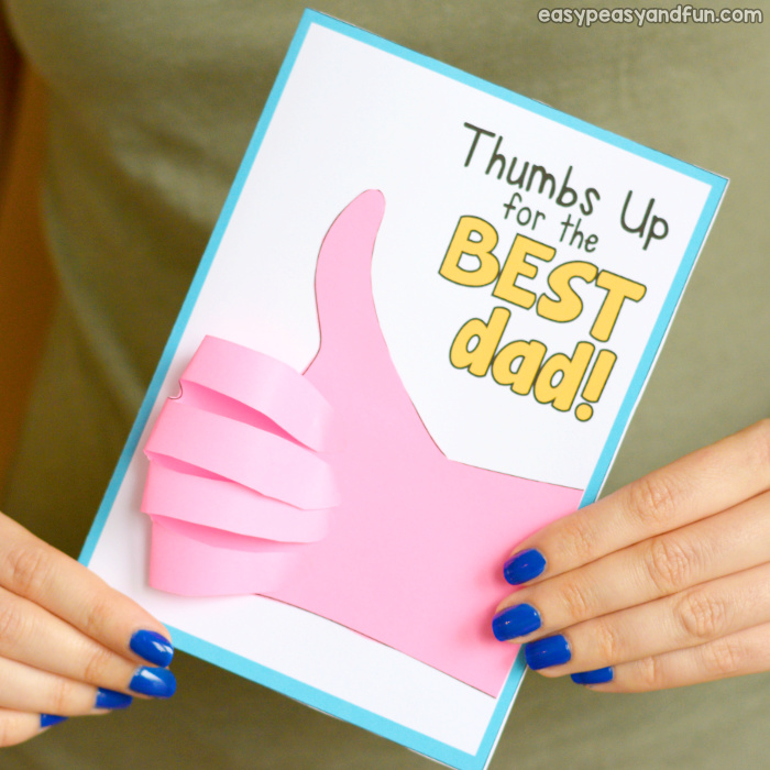 Father's day thumbs up card idea
