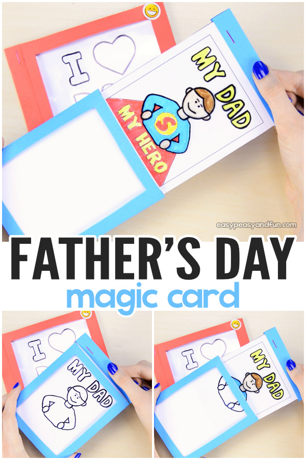 Father's day magic card idea for kids. #fathersdaycrafts #papercraftsforkids #DIYcardforkids