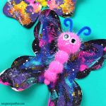 Galaxy Butterfly Pom Pom Craft Idea for Kids
