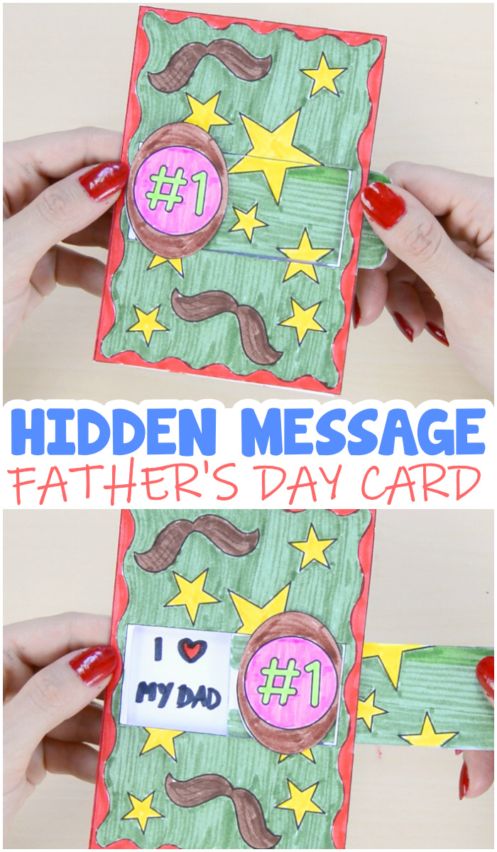 Paper crafts with hidden message Father's day card for kids