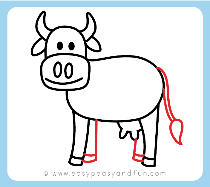 How to Draw a Cow - Step by Step Cow Drawing Instructions (Kids and  Beginners) - Easy Peasy and Fun