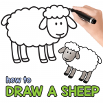 Sheep Drawing Tutorial. Directed Drawing For All Ages