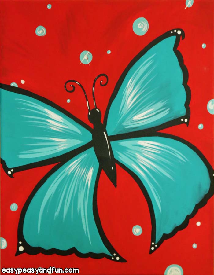Acrylic Painting for Beginners - DIY Butterfly Canvas Painting