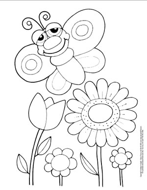 cartoon butterfly coloring page