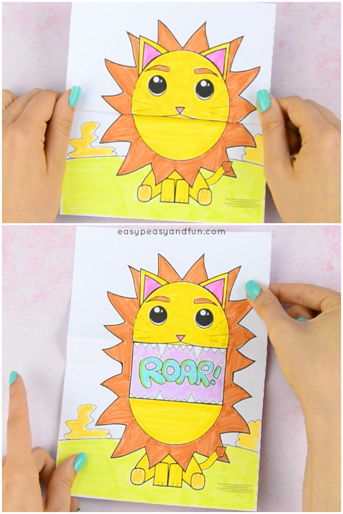 Surprise Big Mouth Lion Printable Fun Paper Craft for Kids