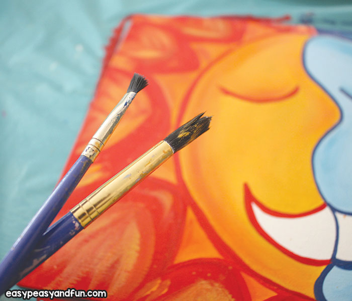 Sun And Moon Painting Art Lesson With Warm Cool Colors Easy Peasy Fun - Easy Warm And Cool Colors Painting