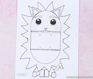 Surprise Big Mouth Lion Printable Template - Easy Peasy and Fun