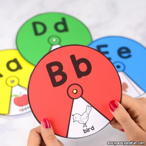 Printable Alphabet Spinners - Easy Peasy and Fun