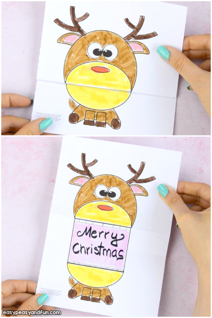 Surprise Big Mouth Reindeer Printable Craft Template for Kids